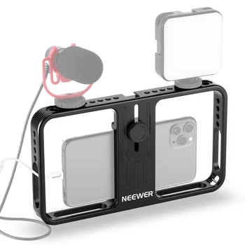 Neewer Smartphone Video Plošinu, z Hliníkovej Zliatiny Vlogging Stabilizátor s Gripy, Telefón Majiteľa, Obuvi Úchyty Pre iPhone, Galaxy, Pixel