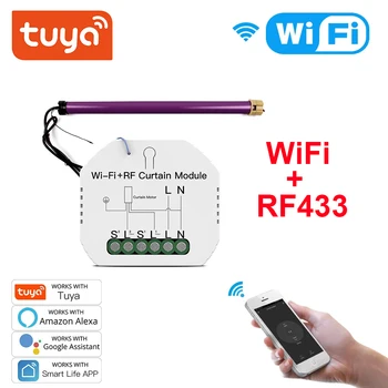 ZSWKD Tuya WiFi Opony Switch Modul S RF433 pre rolety Nevidiacich Motor Smart Home Podporu hlasové ovládanie Smart App Život