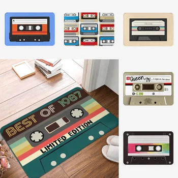 Vintage Kazetové Pásky Rohožky protišmykových Super Absorpčné Kúpeľni Podlahové Rohože Domov Vstup Koberce, Kuchyňa Koberec, vstupná hala Footpad
