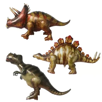 Simulácia Dinosaura Balón 4D Montáž Stojí Triceratops Fóliový Balón Pre Chlapca Narodeniny Jungle Party Dekorácie Globos
