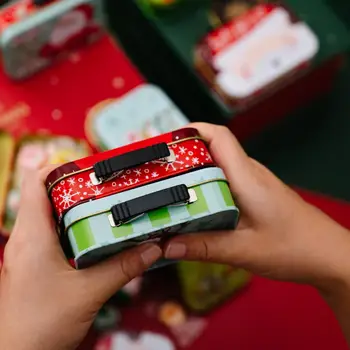 Kreatívne Svetlé Farby Oko-lov Skladovacích Kontajnerov Vianočné Tin Darčeka Strana navrhne Vianočné Box Plech Prípade