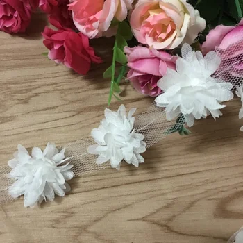 3Y/Veľa troch-dimenzionální šifón kvet bud hodváb oka spodnej čipky diy oblečenie, svadobné, kvetinové doplnky