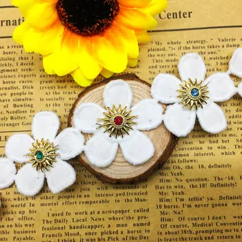 20x Bavlna Kamienkami African Flower Kvetinový Vyšívané Čipky Výbava Nášivka Textílie, Čipky, Stuhy Šitie Plavidlá, Kostýmy, Dekorácie
