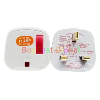 UK, Malajzia, Singapur Rewireable Plug BS1363 13A Poistka Hlavný vypínač, LED Indikátor