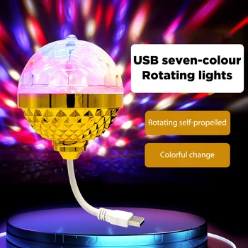 USB Crystal Magic Ball Lampa Vianočný Darček LED KTV Atmosféru Svetlá Úspory Energie Farebné RGB Strany Lampy Plug and Play