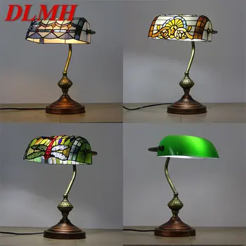 DLMH Tiffany stolná Lampa LED Moderné Tvorivé Farba Skla Posteli Stôl Light Decor Pre Domáce Obývacia Izba, Spálňa