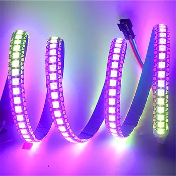 WS2812B LED Pásy 5V 144Leds/M Pixelov LED Svetelné Lano Biela/Čierna PCB Farebný Sen Lampa Pásky IP30/65/67 Vodotesný LED Band