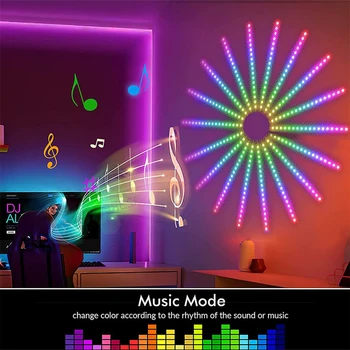 LED ohňostroj svetla strip hlasom aktivovaný hudobný ohňostroj svetla bar bar naháňa multi-funkčný USB ohňostroj svetla