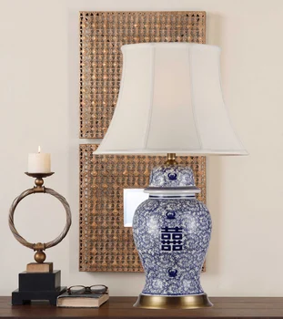 Šťastie Čína Starožitné Obývacia Izba Klasická stolná Lampa Porcelánu Keramická stolná Lampa svadobné dekorácie orientálna stolná lampa