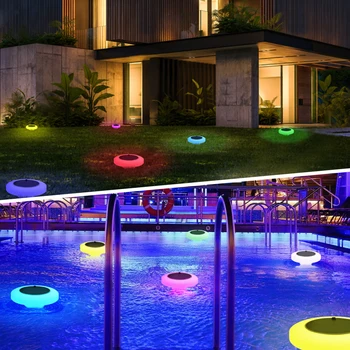 Vonkajšie LED Solárne plávajúce svetlo bazén 8 Farieb Vodotesný IP67 Bazén Lampa s Diaľkovým pre Záhradné Dekor Rybník Trávnik Lampa