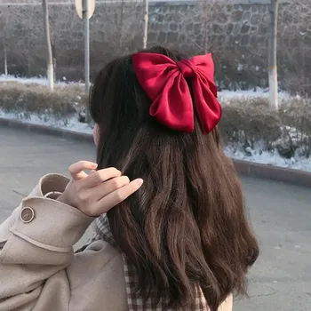 Červená veľký luk vlásenky Disney jar klip pokrývky hlavy späť vedúci klip dievča študent vlásenky farbou tkaniny baby doll príslušenstvo