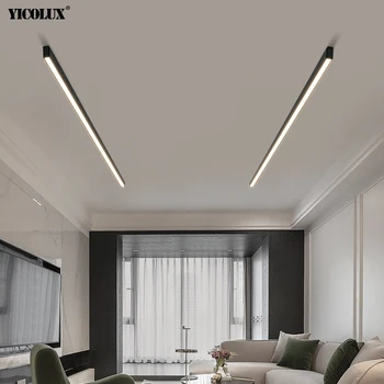 Stmievanie Jednoduché Čierne Biele Dlhé Nové Moderné LED Luster Svetlá Obývacia Jedáleň Strop Spálne, Hala Svietidlá Vnútorné Osvetlenie