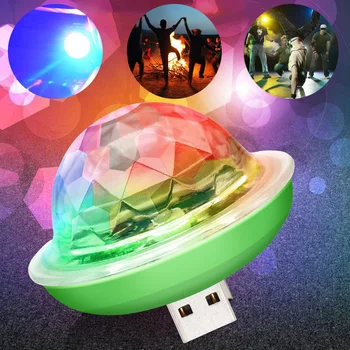 Auto USB Okolitého Svetla DJ RGB Mini Farebné Zvuk Hudby Led USB Rozhranie Dovolenku, príjemnú Atmosféru Interiéru Dome batožinového priestoru Lampa