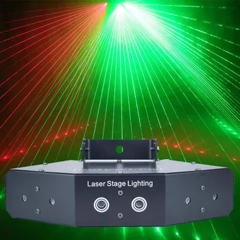 6 Objektív DMX 512 RGB Full Farebné Skenovanie Fáze Laserové Svetlo Domov Svadobné Party KTV Bar Disco DJ Svetlá LED Laser Osvetlením Projektor