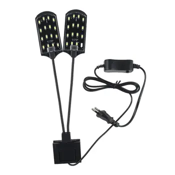X7 EÚ Plug-Dual Head Super Jasné LED Vodných Rastlín Lampa Akvarijné Svetlo Rastliny Rastú Ľahké Nepremokavé Clip-on Fish Tank Lampa