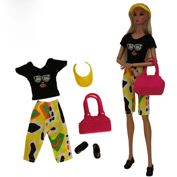 pláž vyhovovali oblečenie set / top + krátky + hat + taška + topánky / 30 cm bábiky oblečenie oblečenie letné oblečenie Pre 1/6 Xinyi FR ST Bábika Barbie