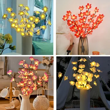 20 LED Pobočky Ľahké batériové Osvetlené Pobočky Váza Výplň Willow Tree Umelé Malú Ratolesť, Svetlá pre DIY Domova