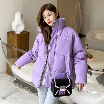 Chlieb oblečenie žien anti-sezóna dole čalúnená bunda 2021 zimné kórejská verzia voľné BF hrubé čalúnená študent krátka bunda